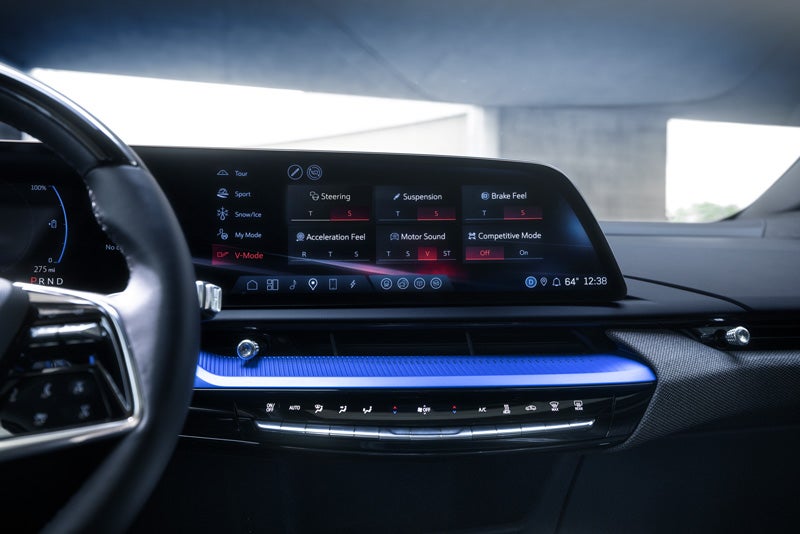 The 2026 OPTIQ-V Display Screen Displaying the V-Mode Settings | Valley Cadillac in ROCHESTER NY